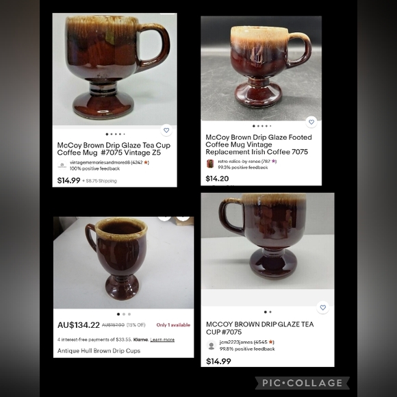 Vintage Brown Drip Glaze Irish Coffee Mug - Terracotta - Picture 8 of 8